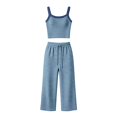 thumbnail image 5 of SJLDQY Women's Pajamas Sets Striped Print Tank Tops and Pants Pj Sets for Womens 2 Piece Set Comfy Lightweight Sleepwear, 5 of 6