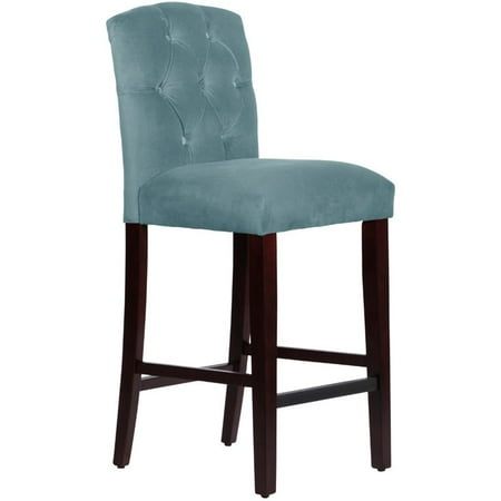 Skyline Furniture Tufted Bar Stool In Regal Velvet Colonial Blue Skyline Furniture Tufted Bar Stool In Regal Velvet Colonial Blue