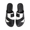 thumbnail image 2 of oqasdz Women Slippers Fashion Open Toe Flat Slippers Soft Elegant Thin Strap Low Heel Patchwork Color Sandals for Summer Casual,Black, 2 of 7