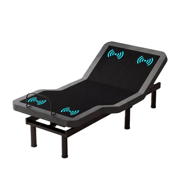 Amciliber Twin XL Massage Adjustable Bed Frame,Updated Bed Base with Thickened Foam Frame, Adjustable Legs, Anti-Snore/0 Gravity,Head and Foot Incline,Wireless Remote, USB Ports, LED Night Light