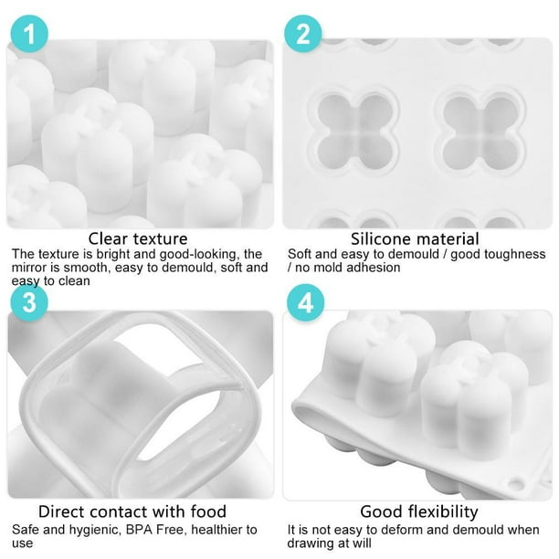 Molde de silicona para velas, molde de silicona con forma de bola de cubo de burbujas en 3D, molde de silicona para velas de chocolate DIY