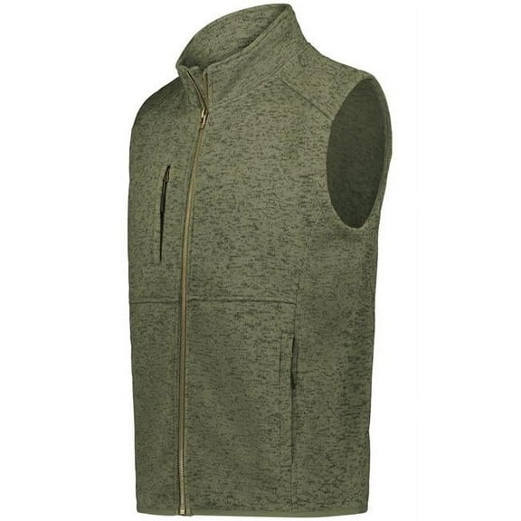 Holloway 223542.49N.XL Alpine Sweater Fleece Vest, Olive Heather - Extra Large