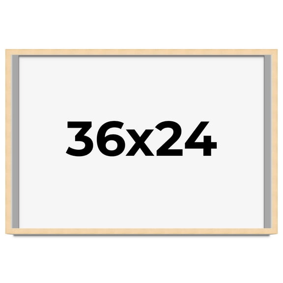 36x24 Frame Natural Wood Picture Frame | 0.75 Inch Moulding Width | with UV Acrylic Plexiglass,