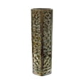 thumbnail image 2 of Hexagonal Ceramic Vase with Geometric Embossed Pattern, Small, Antique Silver, 2 of 2
