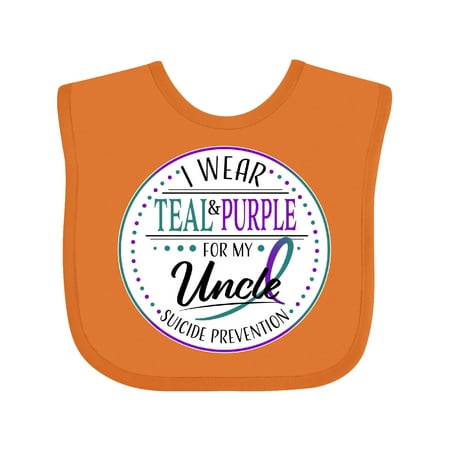 

Inktastic Suicide Prevention- I Wear Teal and Purple for My Uncle Gift Baby Boy or Baby Girl Bib