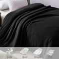 thumbnail image 3 of Exclusivo Mezcla Twin/Twin XL Size Flannel Fleece Velvet Plush Bed Blanket as Bedspread, Coverlet, Bed Cover (90"x66", Black), 3 of 10