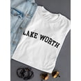 thumbnail image 3 of Lake Worth Black Text  Women White T-Shirt, Female Large, 3 of 4