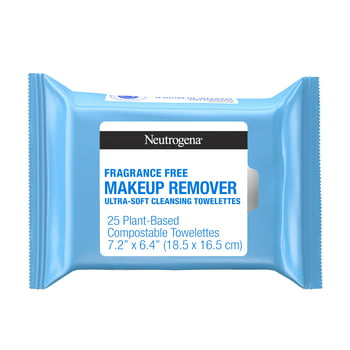 Neutrogena Fragrance-Free Cleansing Makeup Remover Face Wipes, 25 ct