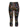thumbnail image 5 of SCRAWLGOD Musical Notes Black Capri Leggings for Women Slim Stretch High Waisted Capri Leggings with Pockets for Women Non See Through Tummy Control Yoga Pants, XS, 5 of 7