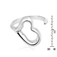 thumbnail image 2 of Open Heart Sterling Silver Adjustable Wrap Ring-8, 2 of 7