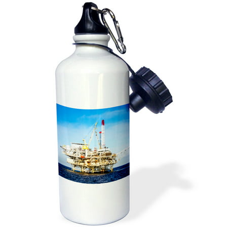 3dRose Oil Rig in the channel island near Ventura California., Sports Water Bottle, (Best Camping Channel Islands)