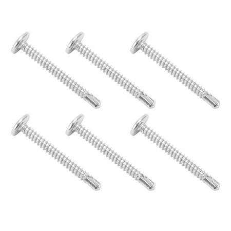 

Gupbes Self Drilling Screws 50Pcs Truss Head Screws 304 Stainless Steel M4.2x38 Thread Round Washer Head Self Drilling Screws Truss Head Screws