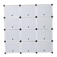 thumbnail image 5 of Cube Bookshelf with Door, Plastic Bookcase Organizer Closet Toy Organizer, Tesseract Piece Shelf, 7Layer 21 Compartment Cube Storage Shelf, White+Black, 5 of 8