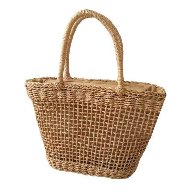 Pochette Tissée à la Main Boho Faite à la Main Poignée Portefeuille Schel Épaule s Sac à Main pour Vacances Plage Kaki