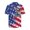 American Flag Art, variant on Starry Eagle American Flag Lightweight Men's Short Sleeve Button Down Shirt, Comfortable Button Front Men's Short Sleeve Shirt for Travel Beach Vacation