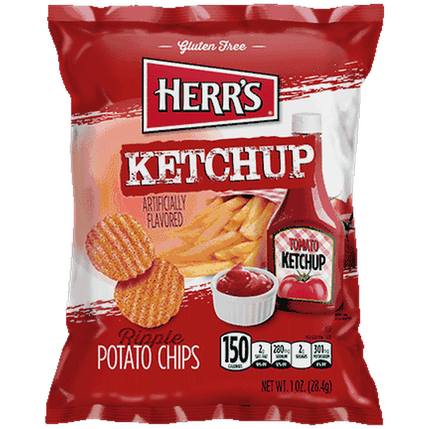 Herr's Potato Chips, Ketchup Flavored, 1 Oz. (Pack of 7)