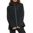 thumbnail image 2 of Calvin Klein Women's Hooded Performance Side-Snap Rain Jacket, Black, S, 2 of 5
