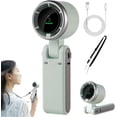 thumbnail image 1 of Regularlyk Portable Handheld Turbo Fan, 5 Gear Wind N607 Handheld Turbo Fan, Foldable Portable Handhelds Fans, USB Rechargeable HandheldFan for Outdoor Activities, Travel, Working (Green Set), 1 of 8
