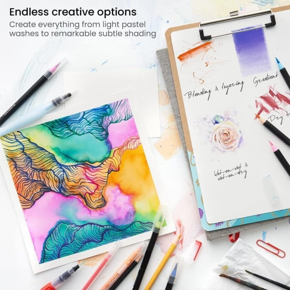 Watercolor Real Brush Pen Sets, Portable Water Color Paint Pens for Smooth Blending Lettering Sketching Calligraphy and Painting, for Artists and Beginners, Flexible Nylon Bristles(3Sets)
