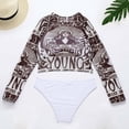 thumbnail image 5 of asdoklhq Swimsuits for Women Plus,Women's Split Bikini Printed Long Sleeve Yarn Sunscreen Swimsuit, 5 of 8