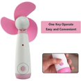 thumbnail image 4 of KAIYANG Mini ventilador de mano, ventilador de refrigeración portátil, ventilador eléctrico con aspas de espuma suave para exteriores (verde) rosa, 4 of 5