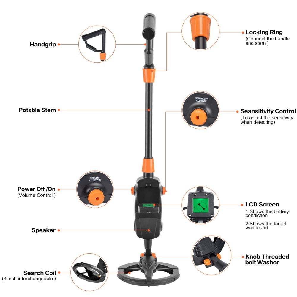 Metal Detector MD-1008A Advanced Kid's Gold Finder Treasure Hunter Pro Detector