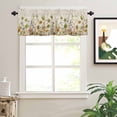 thumbnail image 2 of Green Flowers Valances for Windows Plants Watercolor Floral Retro Linen Rod Pocket Curtain Valance Window Treatment Short Curtains for Kitchen Living Room, 42"x12", 2 of 5