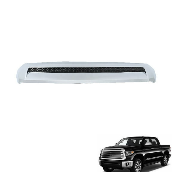 WaiRitoday Chrome Front Upper Hood Bulge Molding Grille Trim Compatible with Toyota Tundra 2014-2021