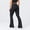 Black, variant on Women's Flare Leggings High Waisted Yoga Workout Pants with Cargo Pockets No Front Seam High Stretch Quick Dry Bootcut Leggings