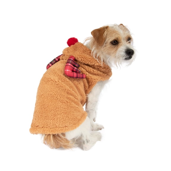 Vibrant Life Tan Fuzzy Reindeer Jacket For Pets
