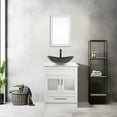 thumbnail image 2 of FULLWATT 24 Inch Bathroom Vanity Set White Cabinet Vessel Sink Faucet Combo Mirror Drawers, 2 of 12