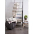 thumbnail image 7 of Contemporary Home Living Blue and Beige Striped Fringe Throw Blanket 50" x 60", 7 of 7