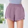 thumbnail image 4 of Women's Running Short Elastic Waistband High Waisted Short Pants with Pockets Lightweight Sporty Workout Shorts Gym Athletic Short Pant with Liner Elastic Waist Shorts Women Purple XXL, 4 of 6