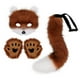thumbnail image 2 of Conjunto de guantes y máscara de Therian con cola para disfrazarse de animal, ideal como regalo de fiesta de graduación en un club nocturno marrón, 2 of 8