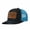 Black and blue, variant on USA Flag Mountain Leather Patch Embroidered Color Block Trucker Hat Unisex Adjustable Cotton Breathable Fashion Cap for Travel Daily Wear