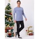 thumbnail image 4 of Camiseta a rayas para hombre, manga larga, cuello redondo, camiseta básica a rayas Azul L, 4 of 6