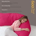thumbnail image 5 of CCNY 1 Pc Body Pillow Case with Zipper Clouser Hot Pink - 21x56" Inch Stripe 600 TC 100% Egyptian Cotton Body Pillow Cover, 5 of 7