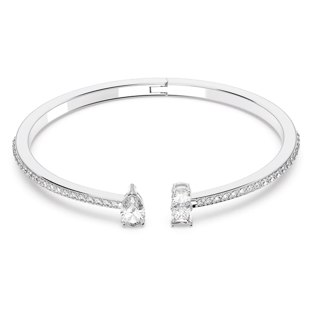 Brazalete Swarovski Attract chapado en rodio blanco
