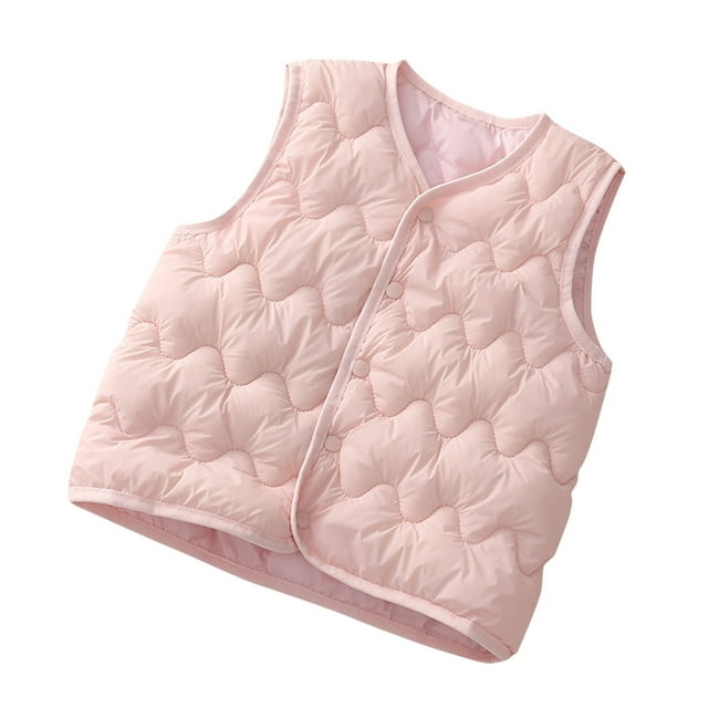 FAIWAD Veste Matelassée Sans Manches pour Enfants, Légère, Rembourrée, à Boutons, pour Garçons et Filles