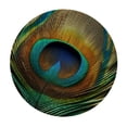 thumbnail image 4 of PIKWEEK Green Vintage Look Peacock Feather Gold Waterproof Round Tablecloth White, 4 of 8