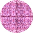 thumbnail image 1 of Ahgly Company Indoor Round Oriental Pink Traditional Area Rugs, 3' Round, 1 of 4