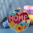 thumbnail image 6 of Punch Needle Kits Letter Home and Flowers Embroidery Starter Set with Hoop Easy for Beginners DIY Stress Relief Handmade Craft Hobby and Home Decor 20x20cm-5, 6 of 8