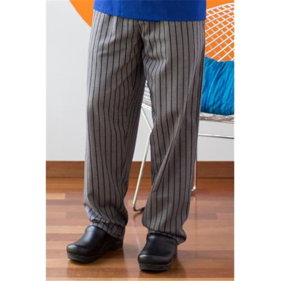 Vtex 4003-7208 Pantalon Baggy Rayé Chevron Noir et Gris&44; 4X Grand