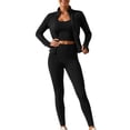 thumbnail image 2 of Women’s 3 Piece Workout Set – Sports Bra, Leggings & Jacket – Yoga Outfit Activewear for Gym Running Training L, 2 of 7