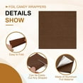 thumbnail image 3 of Uxcell Foil Candy Wrappers, Square Glossy Aluminium Foil Candy Wrapping Paper for DIY Chocolate Packaging Decoration Brown 3x3", 3 of 6