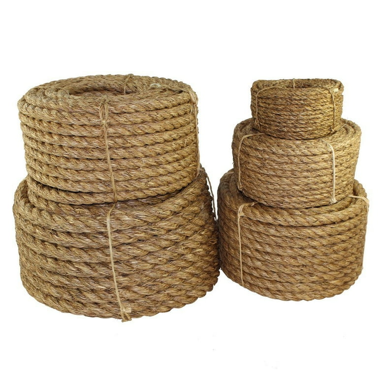 Twisted Manila Rope (1.25 inch) - SGT KNOTS - 3 Strand Natural Fiber Rope -  Multipurpose Heavy Duty Utility Cord - Moisture and Weather Resistant -  Commercial, Industrial, Outdoor, Home Decor (25 feet 