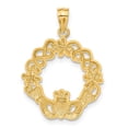 thumbnail image 3 of Finest Gold 14K Yellow & Rhodium Claddagh Pendant, 3 of 3