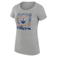 thumbnail image 2 of Women's G-III 4Her by Carl Banks Heather Gray Edmonton Oilers Super-Slim Fit Lightweight Collage Team Graphic T-Shirt, 2 of 3