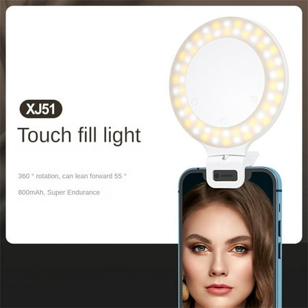 Image of XJ51 mobile phone fill light video conference fill light touch LED live ring light beauty photography light