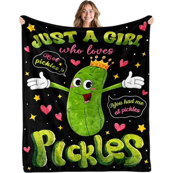 Pickle Gifts, Pickle Blanket, Pickle Gifts for Pickle Lovers, Funny Blanket Pickle Stuff, Pickle Decorations, Pickle Themed Gifts on Birthday 50x60 in